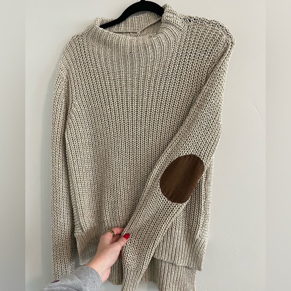 Knit Sweater with Elbow Patches